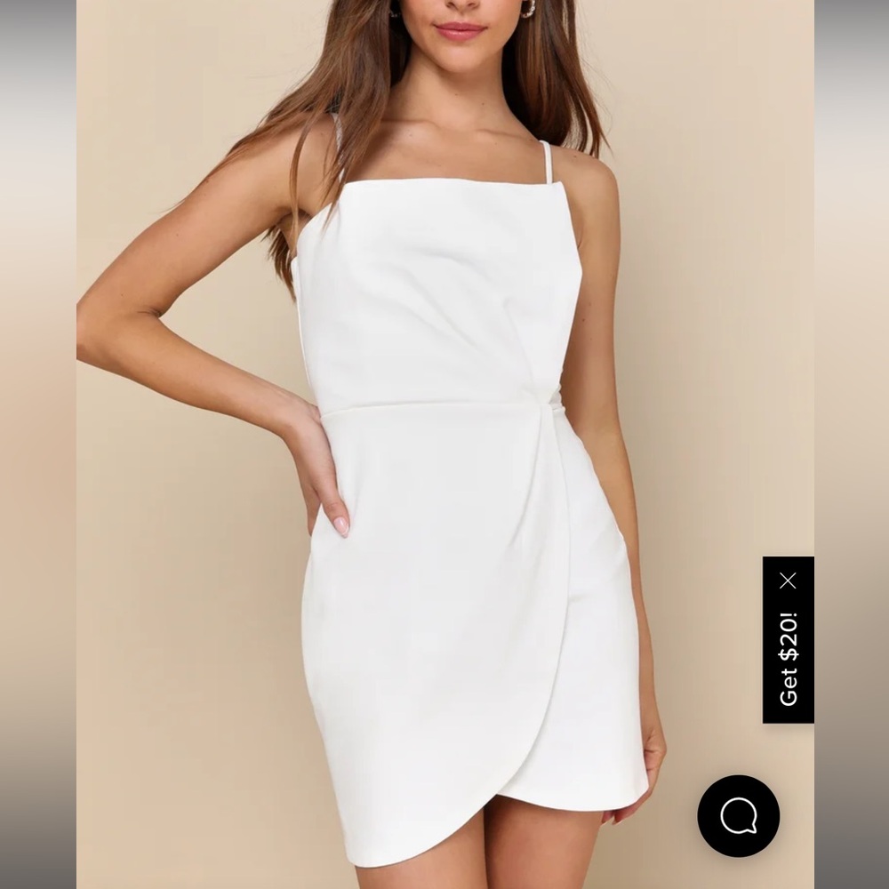 Lulus White Sleeveless Pleated Bodycon Dress XL